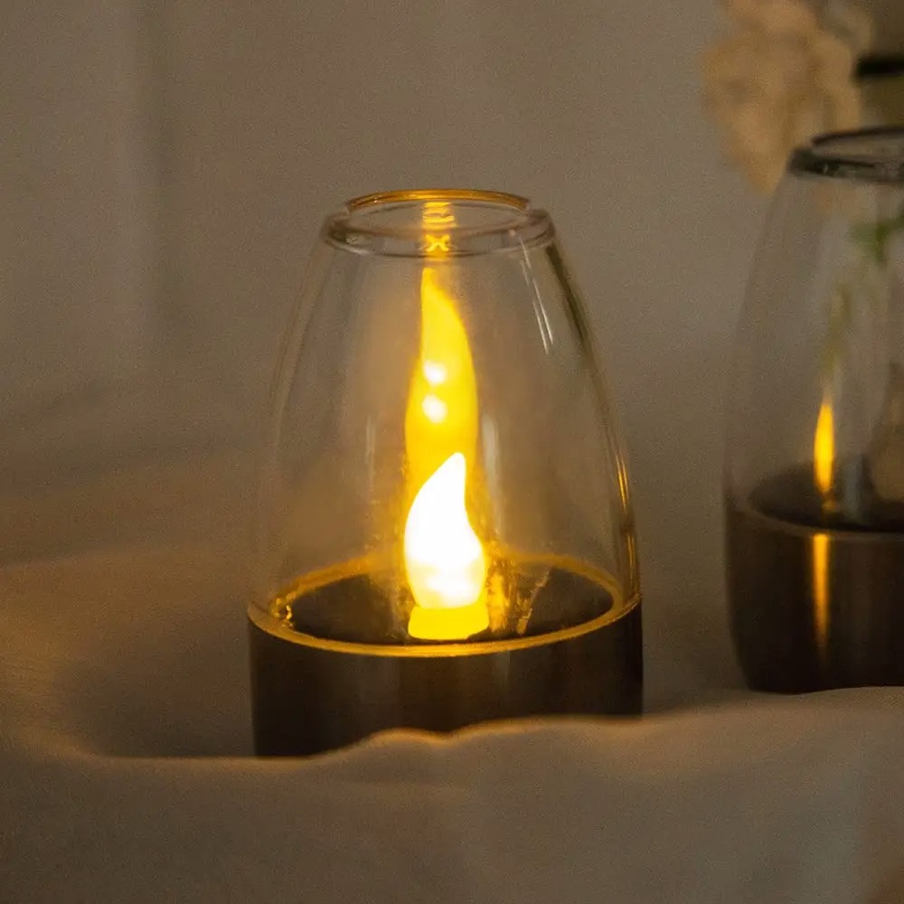 Lampe à bougie en acier inoxydable