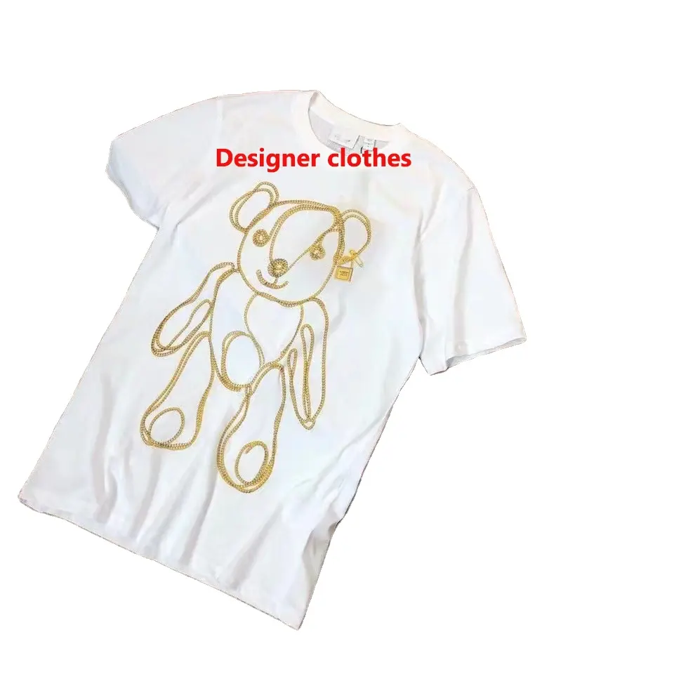 सस्ते डिजाइनर कपड़े प्रसिद्ध ब्रांडों महिलाओं प्लस आकार क्लासिक पत्र टी शर्ट लक्जरी कपड़ों की थोक