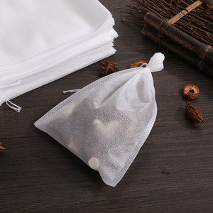 Bolsa de té de nailon reutilizable de tela no tejida biodegradable con logotipo, bolsa piramidal de filtro de té con cordón, bolsa de té vacía personalizada - Product Image 3