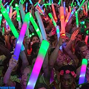 กระบองไฟกระพริบแบบยาวสำหรับปาร์ตี้รูปดาวนีออนแสงแวววาวมีสีส่วนบุคคลไฟ LED แท่งโฟมเรืองแสงสำหรับคอนเสิร์ต - Product Image 5