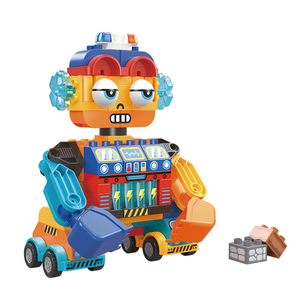 FEELO FL42015 Yeni Büyük Gözlü Robot Oyuncak Büyük Yapı Taşı Seti Çocuklar İçin DIY Oyuncak Robot 88 Parça Büyük Parçacıklı Yapı Taşı Erkek Çocuk Hediyesi - Product Image 1