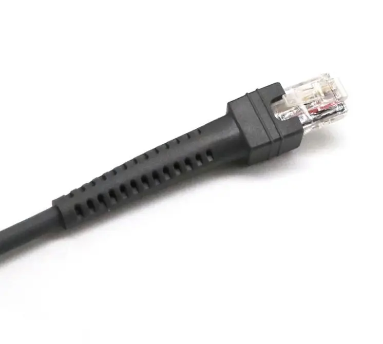 Kabel Pemindai Kode Batang, Stok 2021 OEM 2M Fleksibel Abu-abu LS2208 USB Ke Rj45 Simbol