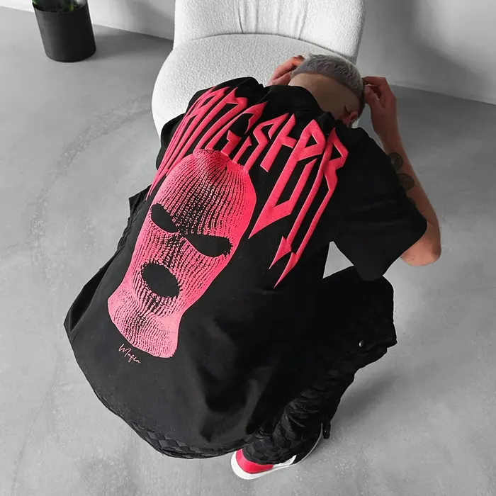 T-shirt stampate personalizzate da 300g/mq magliette Streetwear con spalle scese oversize grafiche 3d con stampa serigrafica pesante da uomo