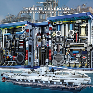 Submarine <strong>Book</strong> File <strong>Science</strong> Fiction Street View <strong>Building</strong> <strong>Blocks</strong> Assembly Decoration Model Educational Toy Gift for Boys Adults - Product Image 5