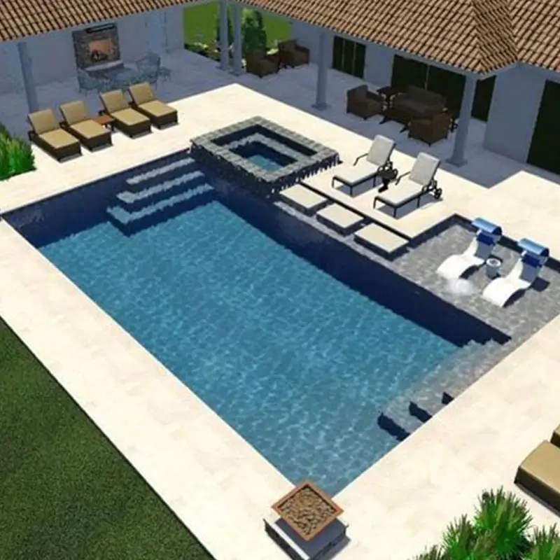 Grande prezzo a buon mercato casa moderna personalizzata in fibra di vetro grande piscina prezzo piscina shell interround piscina set completo