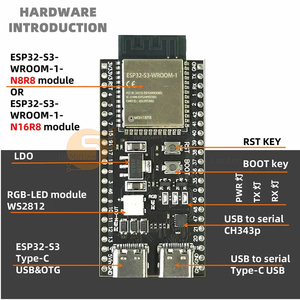 ESP32-S3 плата 2,4G Wifi модуль для Arduino ESP IDF ESP32-S3-WROOM-1 N8R2 N16R8 44Pin Type-C 8M PSRAM ESP32 S3 - Product Image 3