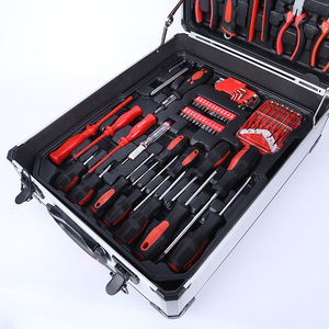 186件工具组套件，带拉式行李箱和铝盒四层五金组合工具 - Product Image 2