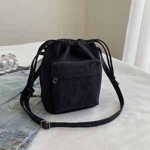 New Women <strong>Middle</strong> Shoulder <strong>Bag</strong> Korean Style Drawstring Bucket <strong>Bag</strong> Casual Light Youth Crossbody <strong>Bag</strong> - Product Image 2