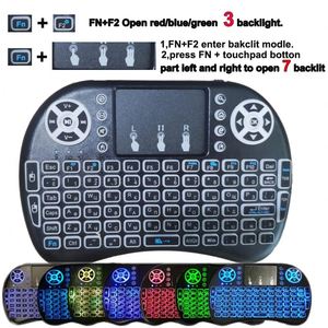 Backlit Anh Nga Pháp Tây Ban Nha Bồ Đào Nha 2.4G Không Khí Chuột Từ Xa Touchpad Cho Android TV Box PC Mini Không Dây I8 Bàn Phím - Product Image 5