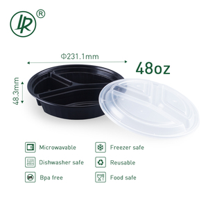 レストランは食品容器を持ち帰ります3部門食品準備プラスチック使い捨て部分3コンパートメントは容器に行きます