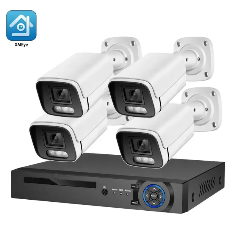 울트라 4K 8MP CCTV 카메라 키트 IP67 방수 야외 스마트 동작 감지 및 녹화 POE NVR 보안 카메라 시스템