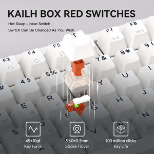 2023 nueva moda teclado inalámbrico RGB para juegos RGB retroiluminado personalizado 82 teclas Mini Teclado mecánico óptico para escritorio - Product Image 4