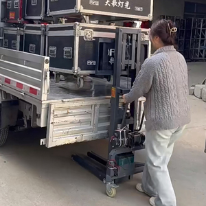 Latest Design Detachable Portable Load 300kg 1.6m Small Forklift Stacker <strong>Loading</strong> and <strong>Unloading</strong> Stage Lighting Flight Cases Goods - Product Image 5