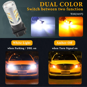 מכונית צבע כפול קדוש להפוך אות אור הוביל 2835 42smd 1157 bay15d 3157 p27/7w <span class=keywords><strong>t20</strong></span> 7443 w21/5w canbus הפוך זנב מנורת