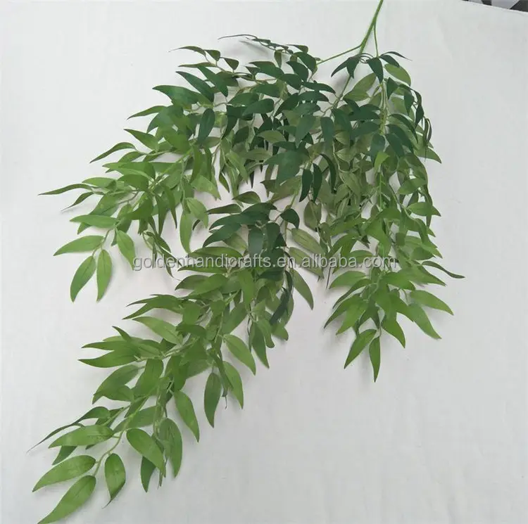 Gran oferta de hojas de sauce llorón artificiales, colgante de seda, planta verde, hoja de sauce para decoración del hogar