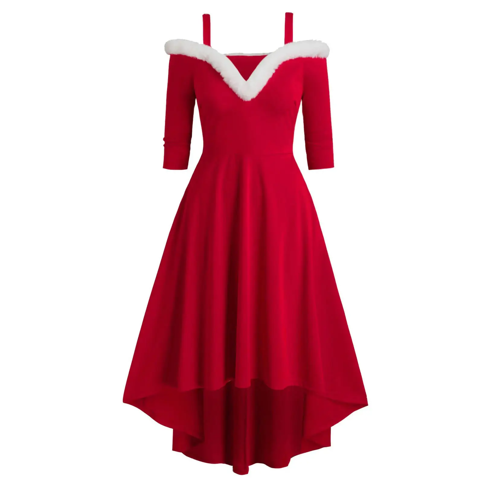 Vestido de Navidad con capucha de Papá Noel para mujer, disfraz de Cosplay, ropa de fiesta de noche, vestidos para el día de Navidad