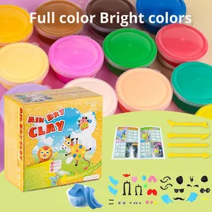 Ấm Fluffy Cross-Biên Giới Màu Đất Sét Thiết Lập 24 Màu Sắc Siêu-Ánh Sáng Playdough Handmade Giáo Dục Tự Làm Đồ Chơi Cho 14 Năm Hộp Màu - Product Image 4