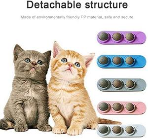 Bolas de hierba gatera giratorias para gatos, juguetes de pared giratorios, seguros y saludables, para lamer - Product Image 5