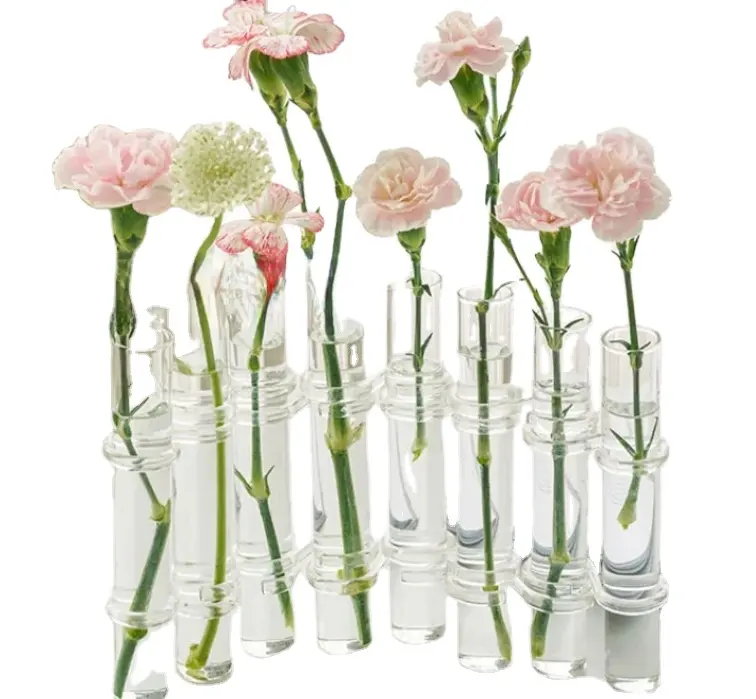 Großhandel kunden spezifische Glas Büro Tischplatte Blumenvase Hydro ponic Zylinder rohr Home Decor Vasen