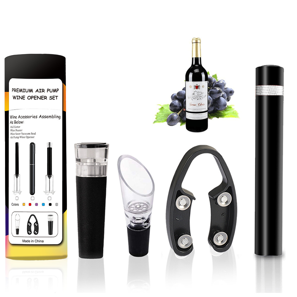4-piece set-silver magnetic air pressure bottle opener