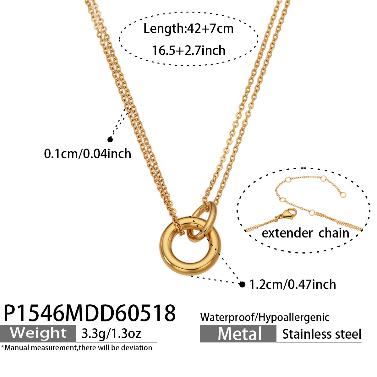 P1546- Collier doré -