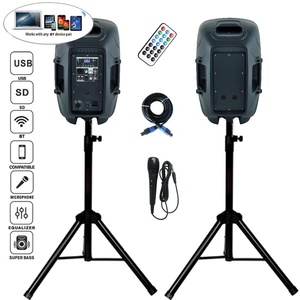 Professional Audio 1000W 2 Way Powered Combo 10&quot; PA <strong>Speaker</strong> <strong>System</strong> Sound Box Active + Passive 2 Cable+2 Stands/Mic Bocina - Product Image 4