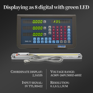 Ditron 3 assi digitale Readout vetro lineare <span class=keywords><strong>encoder</strong></span> dro kit scala di vetro dro 1um/5um per tornio macchina DRO.