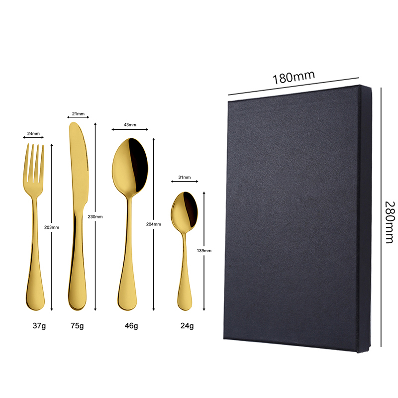 gold 4pcs+black box