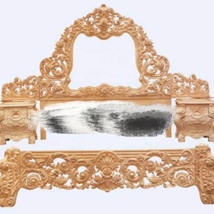 California king-size yatak Set Foshan Royal katı ahşap yatak odası mobilyası klasik fransız altın kaplama daire hastane salonu