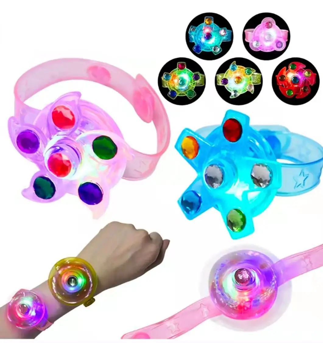 2023 vente chaude Bracelet lumineux enfants lumineux Led Bracelet jouet toupie montre anneau jouet