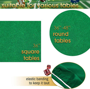 毛毡牌桌游戏罩圆形桌布弹性扑克桌罩桌面保护垫 - Product Image 4