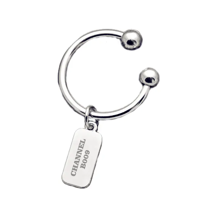 Kunden spezifische Metall-Erkennungs marke Hufeisen-Schlüsselring-Schlüssel anhänger mit graviertem Logo