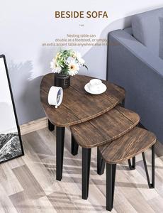 Mesa de centro de anidación, Juego de 3 mesas laterales de Metal modernas - Product Image 2