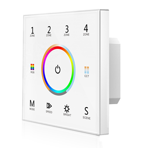 Skydance T15 100-240VAC Entrada RGB + CCT 4 Zonas Panel táctil montado en la pared Controlador remoto constante - Product Image 1