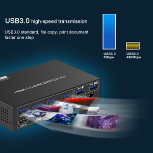 4x1HDMI2.0 KVMスイッチ4K @ 60HzホットキースイッチUSB3.04ポートHDMIKVMスイッチ4入力1出力 - Product Image 5