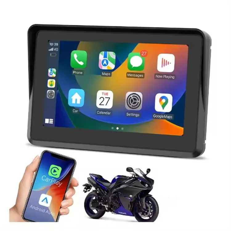 7 дюймов сенсорный мотоцикл GPS Carplay экран водонепроницаемый беспроводной Carplay Мотор велосипед Android GPS навигатор дисплей с двойным BT