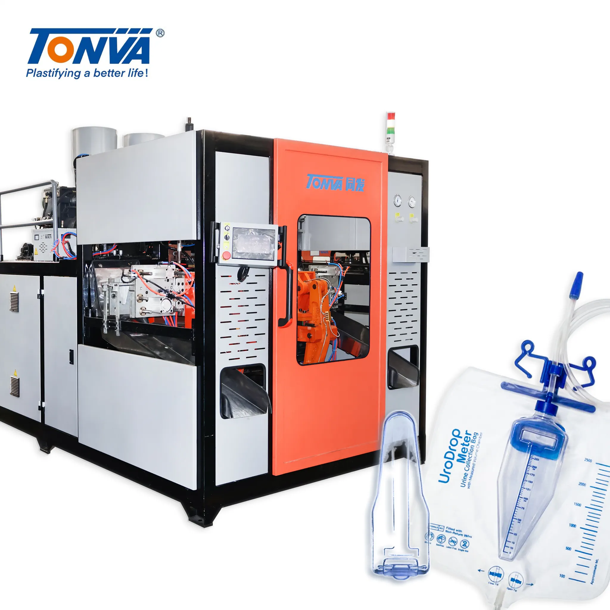 Nhựa PVC 100ml 250ml 500ml nước tiểu Bộ sưu tập túi Chai thổi đúc Máy làm