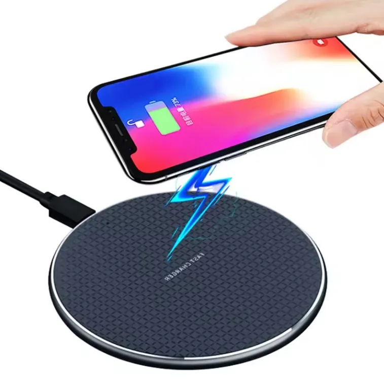 Hot Selling Wholesale Black 15W 10w Qi Wireless Charger Pad Led Light Fast Charging Wireless Charger For Mobile phones