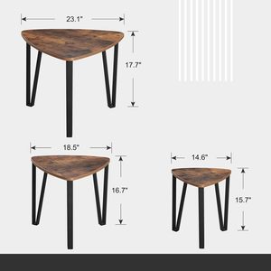 XINSHIYI-Mesas de café anidadas, Juego de 3 mesas auxiliares vintage - Product Image 2