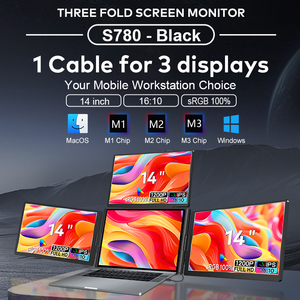 Retroalimentación positiva One Cable FHD 1920*1200 Monitor cuádruple de 14 pulgadas con tres pantallas Monitor extensor 3 en 1 para Wins & MasOS - Product Image 2