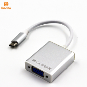 Cabo adaptador de alumínio banhado a ouro personalizado, alta definição 1080p <span class=keywords><strong>usb</strong></span> <span class=keywords><strong>3.1</strong></span> tipo <span class=keywords><strong>c</strong></span> para vga para pc, laptop, caixa de tv