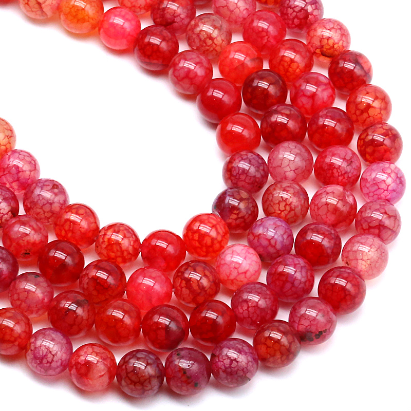 Agate veines de dragon rouge