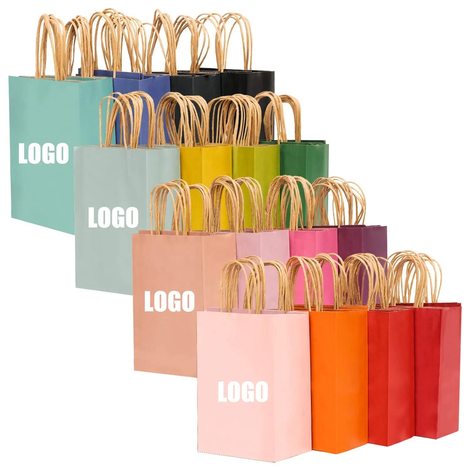 Wholesale Small Business Low Moq Luxury Gift Handbag Recyclable Blank Shopping Kraft Low Cost Paper Bag With Customized Logo