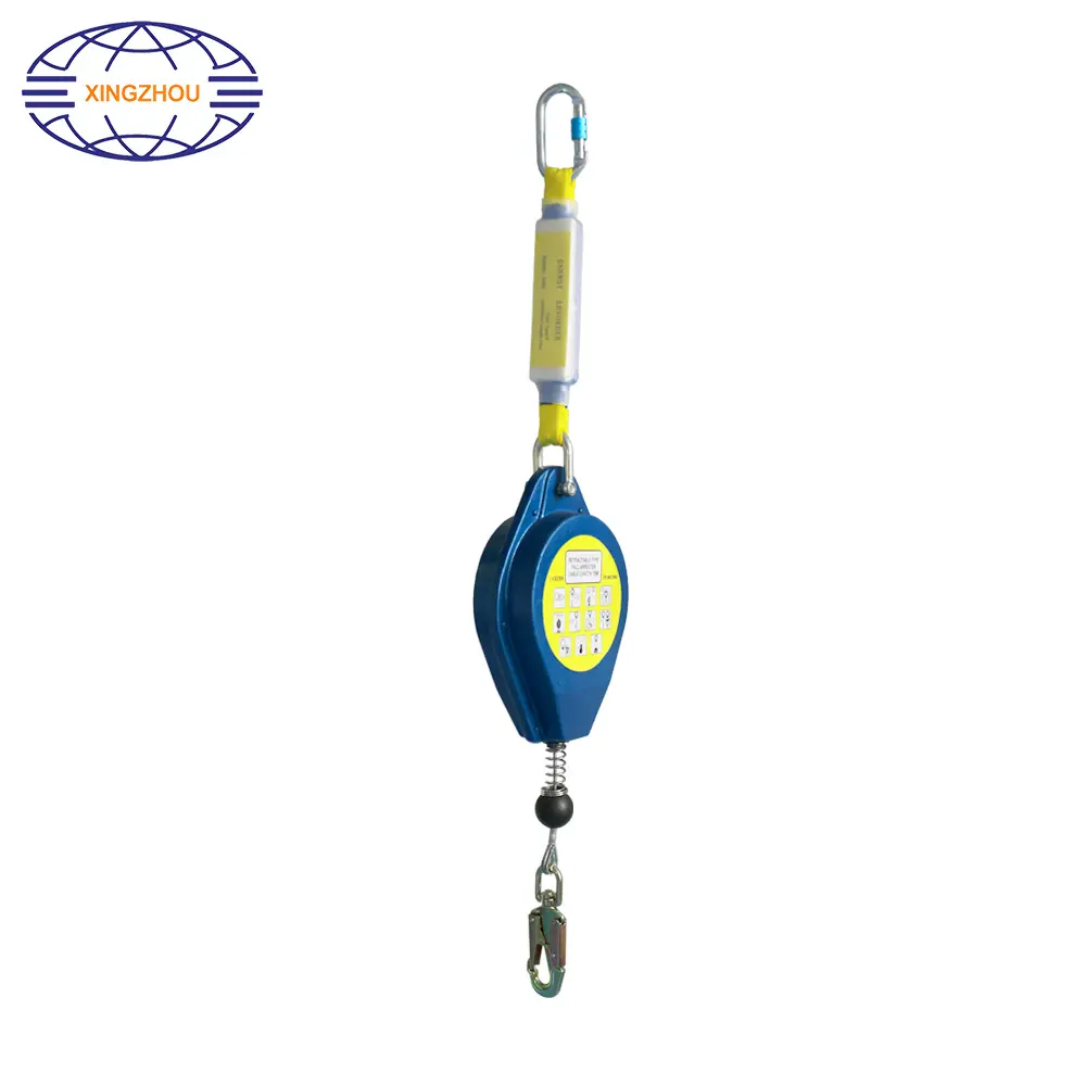 Moutain Sports Alpine Rapelling Security Protection Equipment Galvanized Steel Wire Rope Grab Retractable Fall Arrester