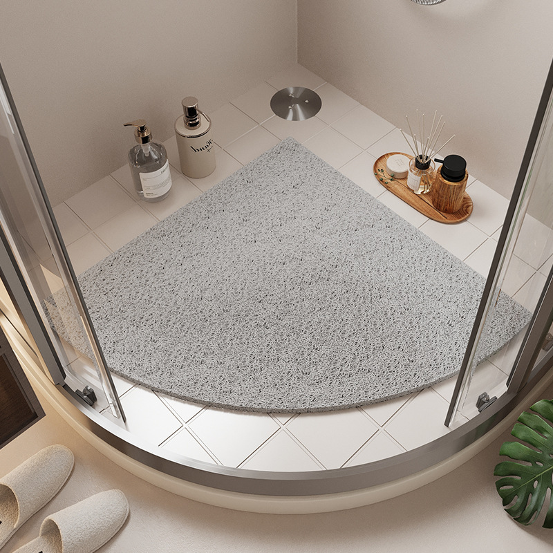 Tapis de douche - gris en forme d'éventail