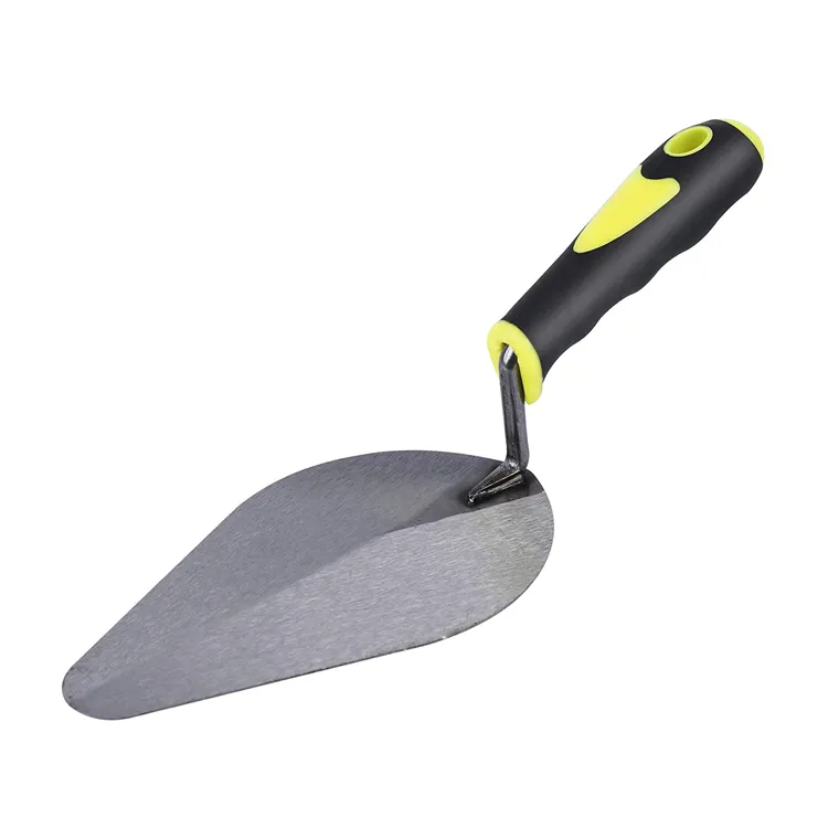 Brick Knife Carbon Steel Bricklaying Trowel with Durable Rubber Handle for Hand Tools Industrial Grade Gauging Trowel