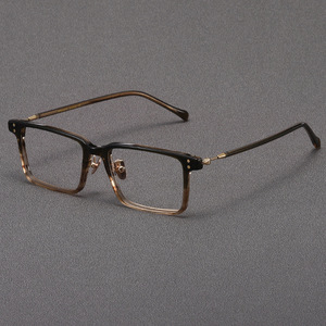 กรอบแว่นตาไทเทเนี่ยมบริสุทธิ์กรอบแว่นตาแบบแคบกรอบแว่นตาใสสีน้ำตาลใส - Product Image 1