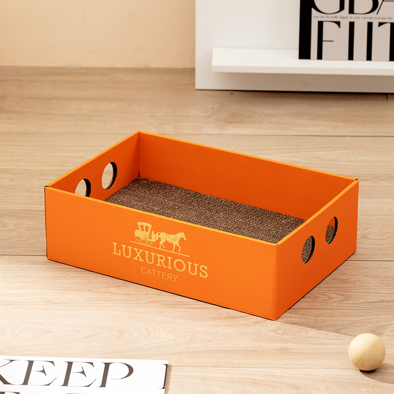 Tabla rascadora para gatos rectangular naranja