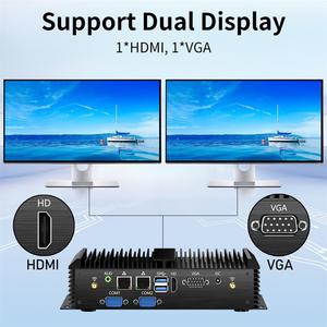 インダストリアルミニPC Fanless Intel I7 5500uデュアルRJ45 LANポート16gb RAM DDR3 X86 Linuxデスクトップ中古組み込みインダストリアルコンピュータ - Product Image 3