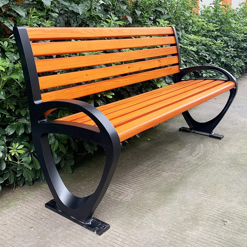Customized aluminum bench cast aluminum patio furniture wooden garden benches metal street furniture